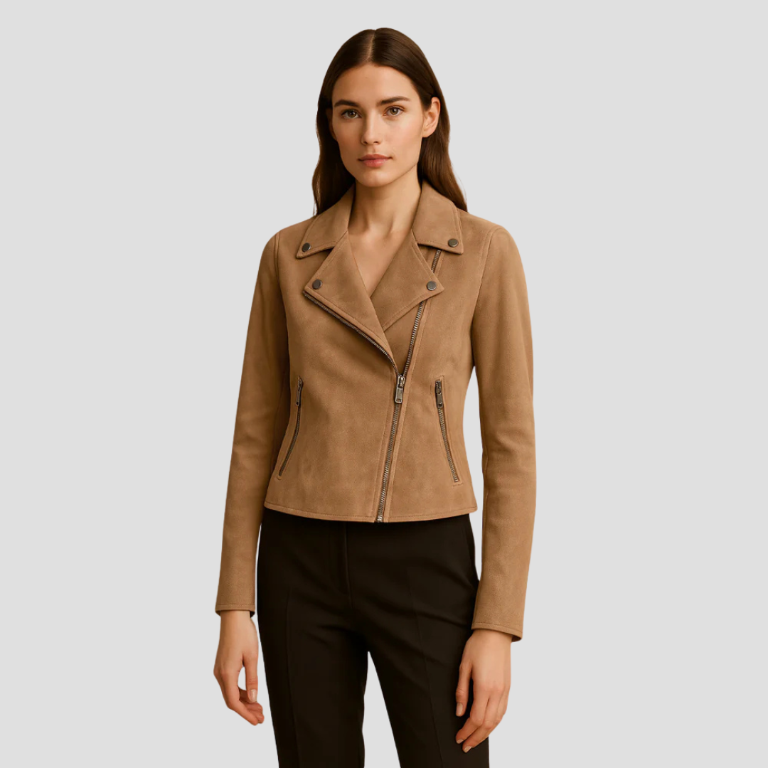 Penelope | Suede Biker Jacket