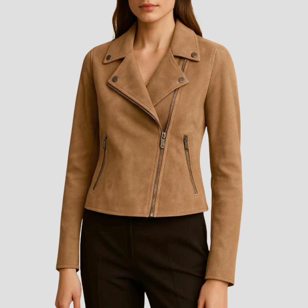 Penelope | Suede Biker Jacket