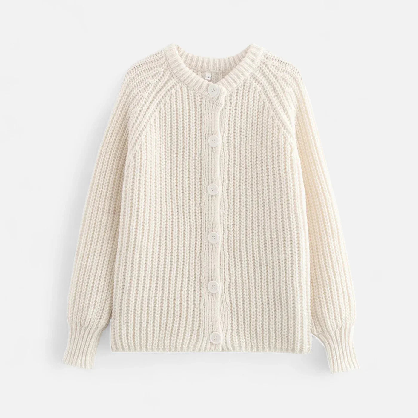 Vintage Round-Neck Knitted Cardigan for Women